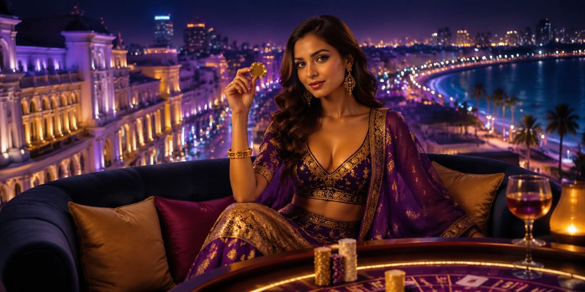 Casino chips stacked on green table for Indian casino players